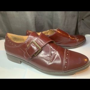 Nine West Women’s Cognac Brown Side Buckle Almond Toe Loafers